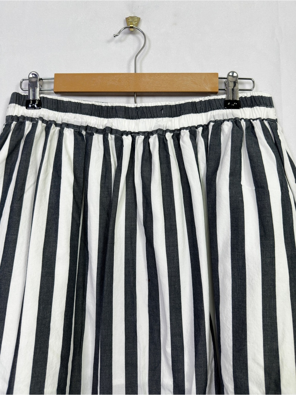 Who What Wear Striped Midi Skirt Pleated Ruffle Pockets Button Fly Beach 12 - Picture 9 of 11